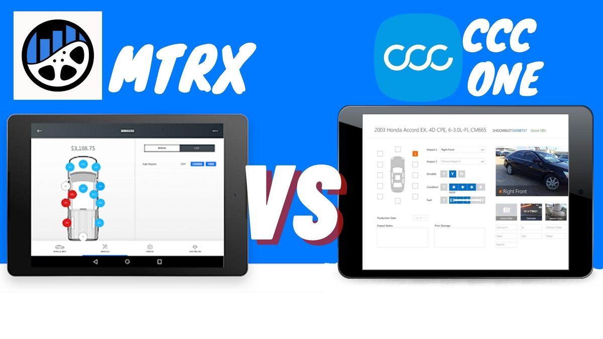 Mobile Tech RX vs CCC One Estimating Software